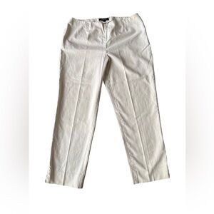 Lafayette 148 New York cotton side zip pants, tan/cream. Designer.